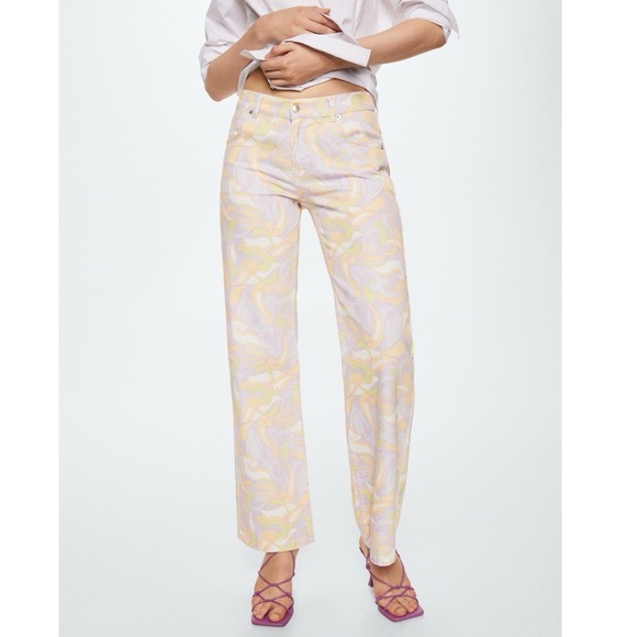 Mango Denim - MNG Mango Printed Wideleg Jeans
